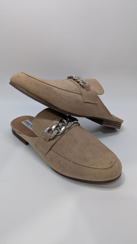 Steve Madden Tan Rally Faux-Suede Mule Loafers