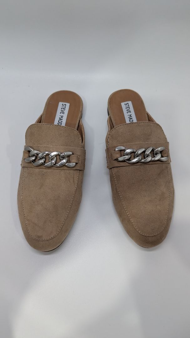 Steve Madden Tan Rally Faux-Suede Mule Loafers