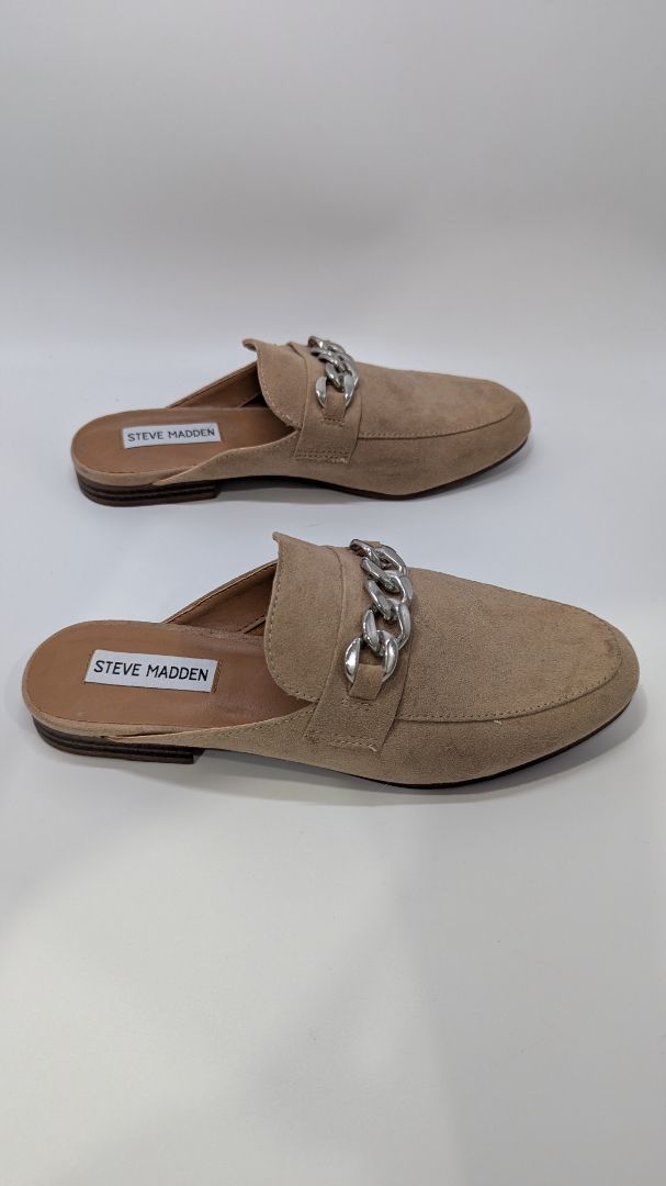 Steve Madden Tan Rally Faux-Suede Mule Loafers