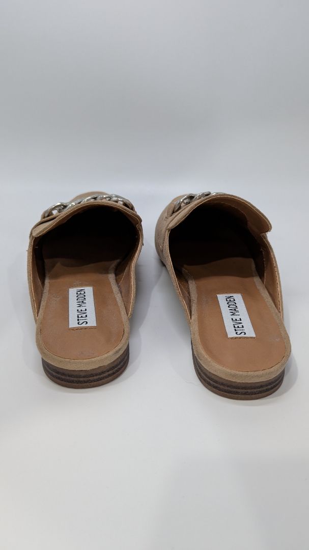 Steve Madden Tan Rally Faux-Suede Mule Loafers