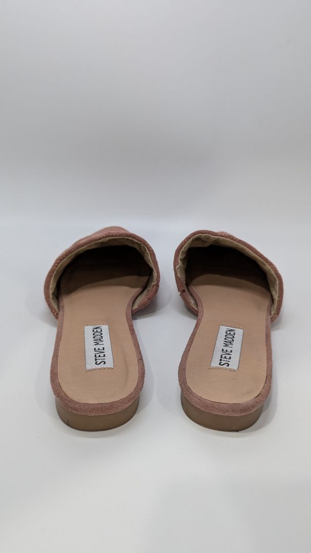 Steve Madden Pink Quilted Faux-Suede Mules