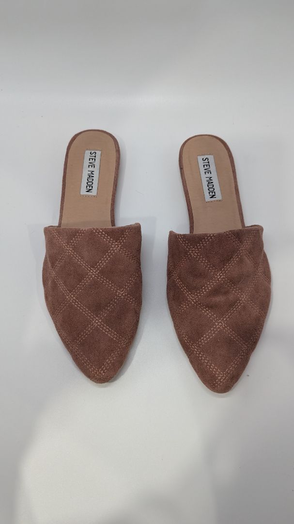 Steve Madden Pink Quilted Faux-Suede Mules