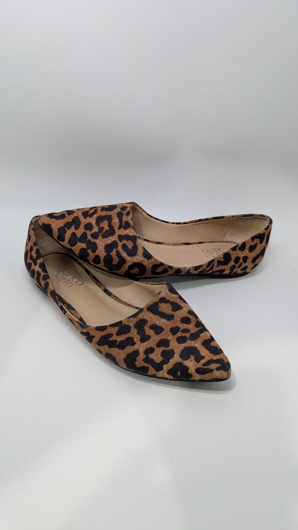 Franco Sarto Brown/Black Animal Print Pointed-Toe Flats