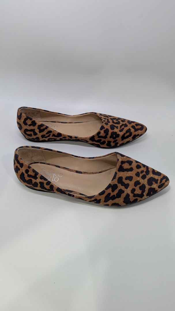 Franco Sarto Brown/Black Animal Print Pointed-Toe Flats