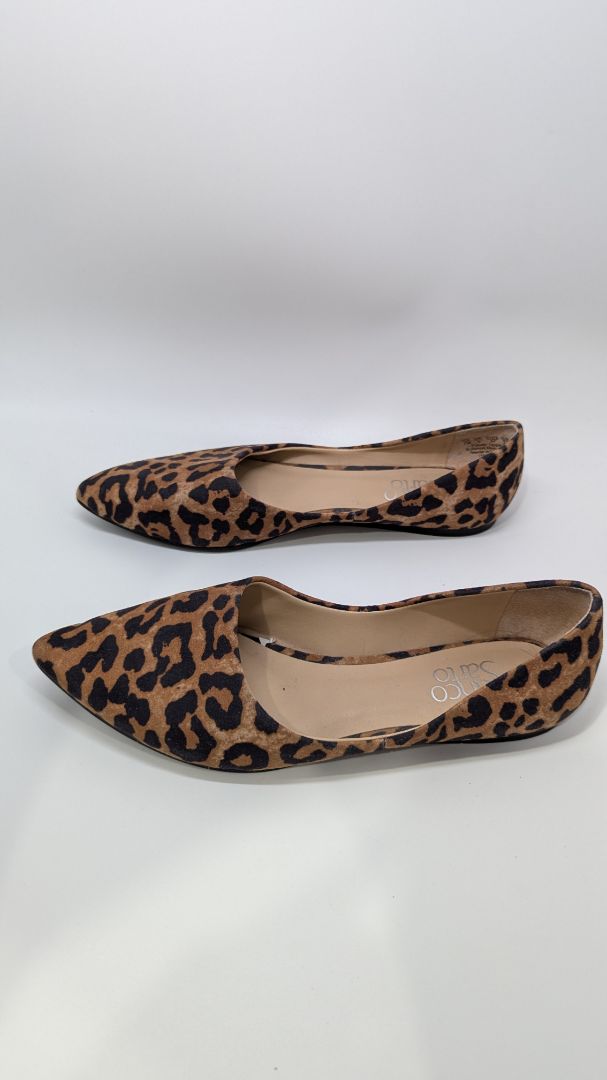 Franco Sarto Brown/Black Animal Print Pointed-Toe Flats