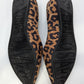 Franco Sarto Brown/Black Animal Print Pointed-Toe Flats