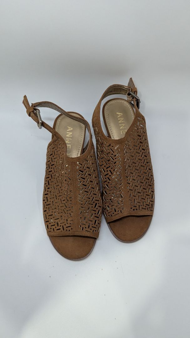 Anne Klein Tan Peep-Toe Heeled Sandals