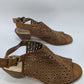 Anne Klein Tan Peep-Toe Heeled Sandals