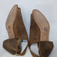 Anne Klein Tan Peep-Toe Heeled Sandals