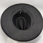 Black Wool Faux-Leather Cord Fedora Hat