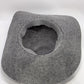 Grey 100% Wool Felt Wide-Brim Flower Hat