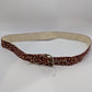 Red/Gold Patterned Belt with Buckle