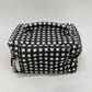 In Chic Black/White Printed Zippered Travel Pouch