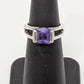 Silver/Purple Square Gemstone Ring