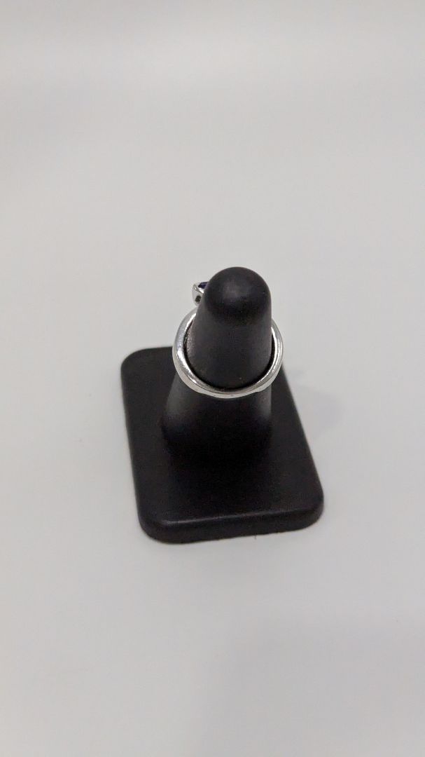 Silver/Purple Square Gemstone Ring