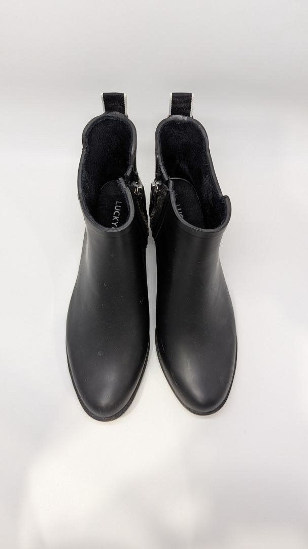 Lucky Brand Black Rubber Ankle Boots