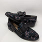 Stuart Weitzman Black Bowtie Embellished Floral Jacquard Loafers