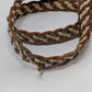 Brown/Tan Braided Faux-Leather Cord Belt