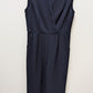 Calvin Klein Navy Sleeveless Faux-Wrap Jumpsuit