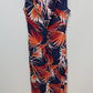 Tommy Bahama Navy/Orange Palm Floral Maxi Dress