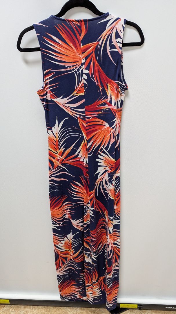 Tommy Bahama Navy/Orange Palm Floral Maxi Dress