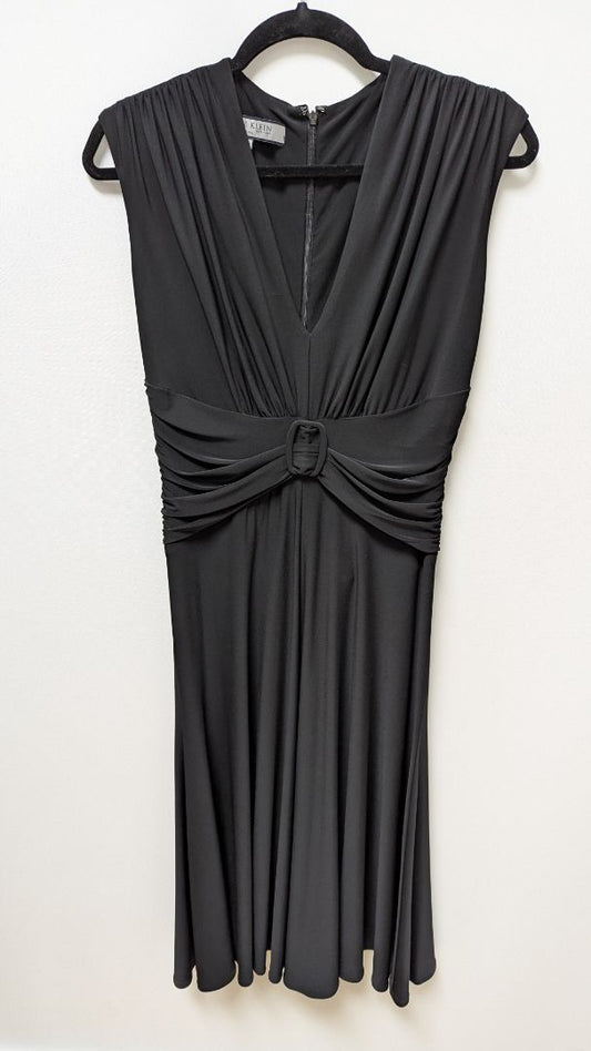 Anne Klein Black Sleeveless Faux-Belted Midi Dress