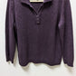 Karen Scott Purple 3-Button Pullover Sweater