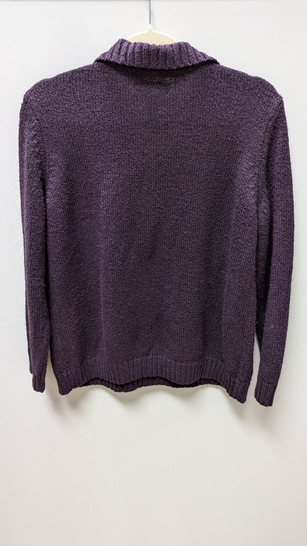 Karen Scott Purple 3-Button Pullover Sweater
