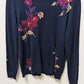 danielrainn Navy/Purple Floral Crew Neck Sweater