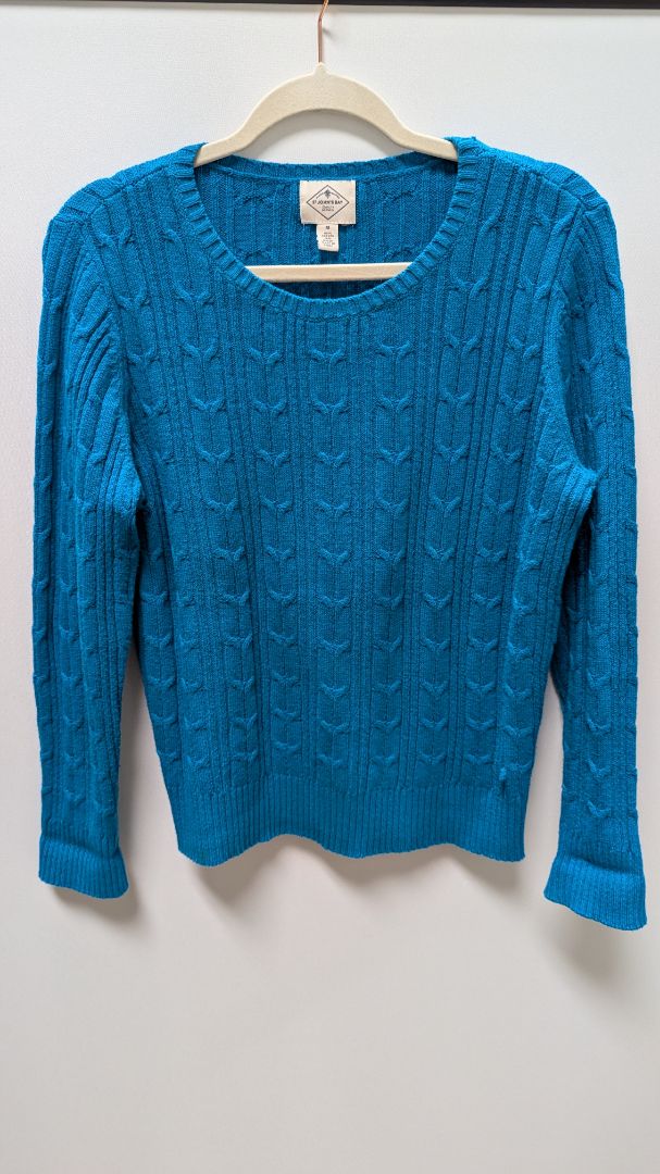St. John's Bay Ocean Blue Ribbed Knit Sweater