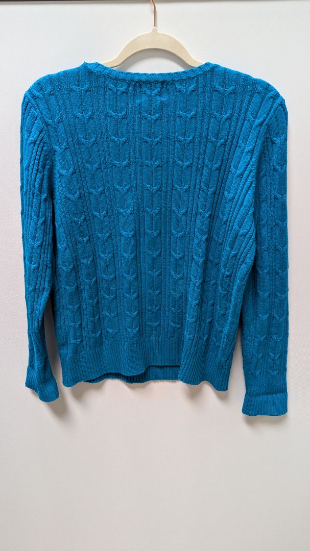 St. John's Bay Ocean Blue Ribbed Knit Sweater