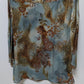 Chico's Light Blue/Brown Silk Animal Print Embellished Blouse