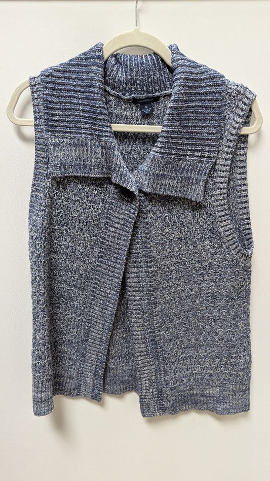 westbound Heather Navy Sleeveless Cardigan Sweater