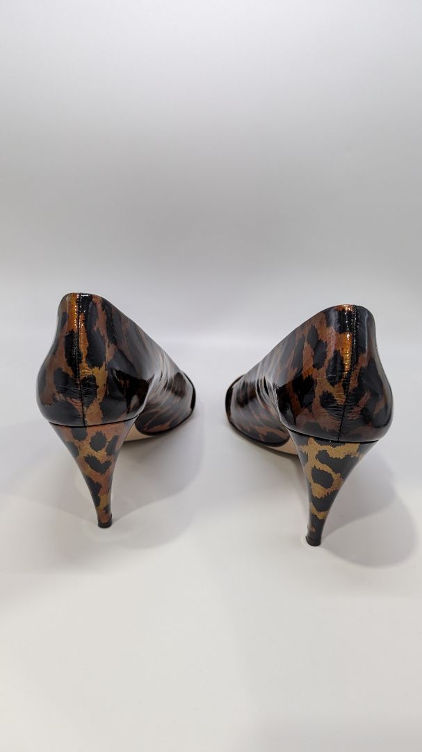 Antonio Melani Oriana Orange Animal Print Open-Toe Heels