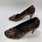Antonio Melani Oriana Orange Animal Print Open-Toe Heels