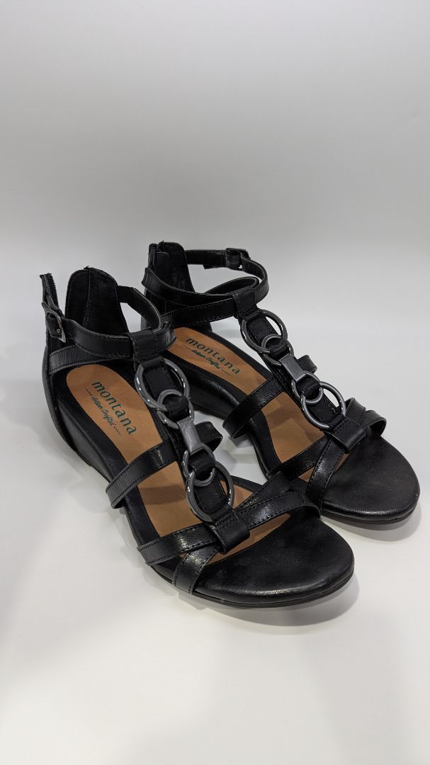 Montana Black/Silver Racine Strappy Sandals
