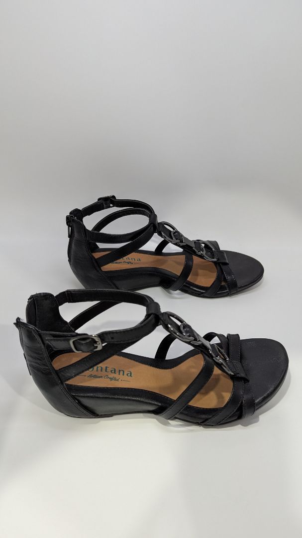 Montana Black/Silver Racine Strappy Sandals