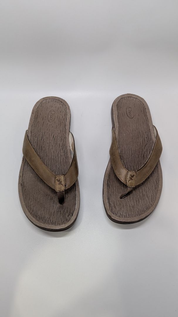 Chaco Brown/Tan Classic Leather Flip-Flop Sandals