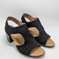 Montana Black Magnolia Strappy Block Heeled Sandals
