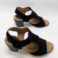 Montana Black Magnolia Strappy Block Heeled Sandals
