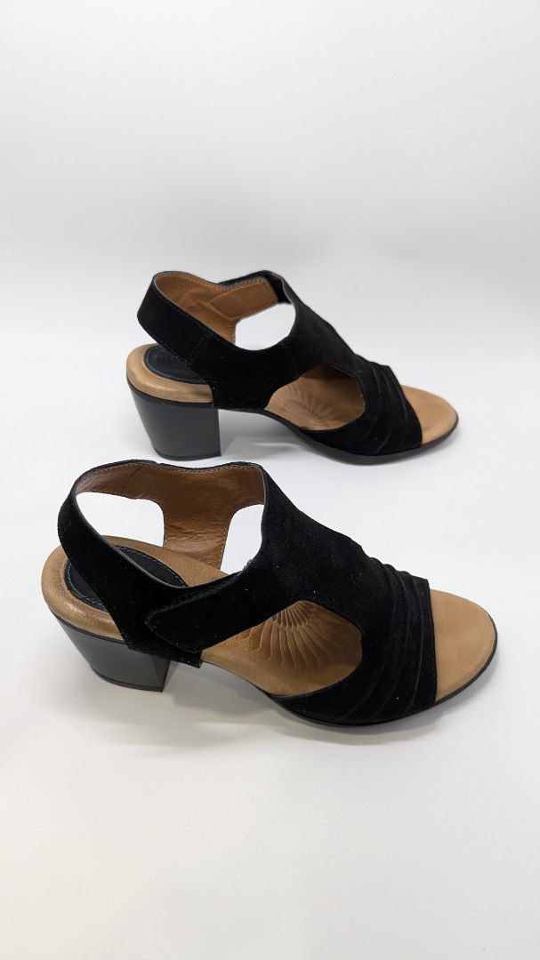 Montana Black Magnolia Strappy Block Heeled Sandals