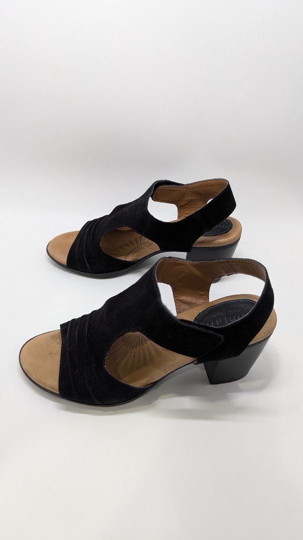 Montana Black Magnolia Strappy Block Heeled Sandals