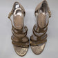 Gianni Bini Gold Sequined Fusion Strappy Heels
