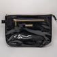 Isaac Mizrahi Black Faux-PVC Zippered Pouch