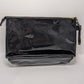 Isaac Mizrahi Black Faux-PVC Zippered Pouch