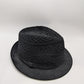 Black Sheer Knit Fedora Hat