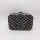 Black/Silver Rhinestone Crossbody Clutch Purse