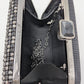 Black/Silver Rhinestone Crossbody Clutch Purse