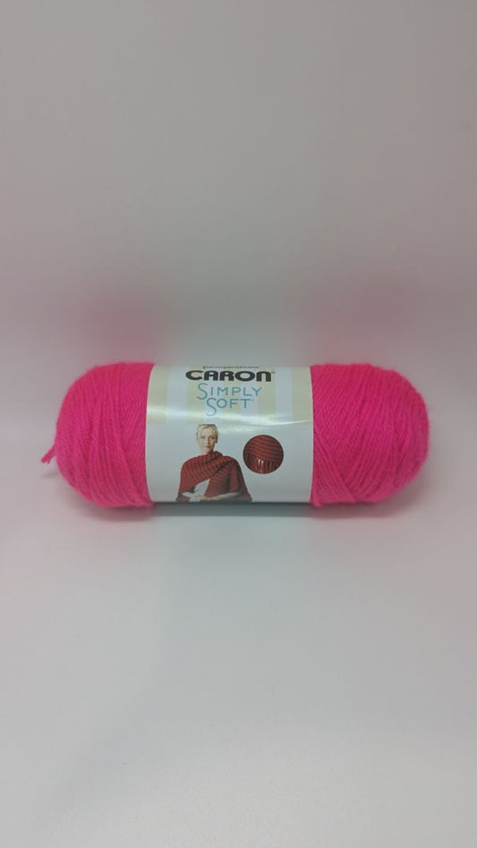 Caron Neon Pink Simply Soft Medium Yarn