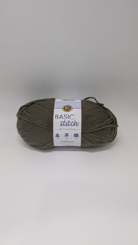 Lion Brand Olive Green Basic Stitch Medium Yarn